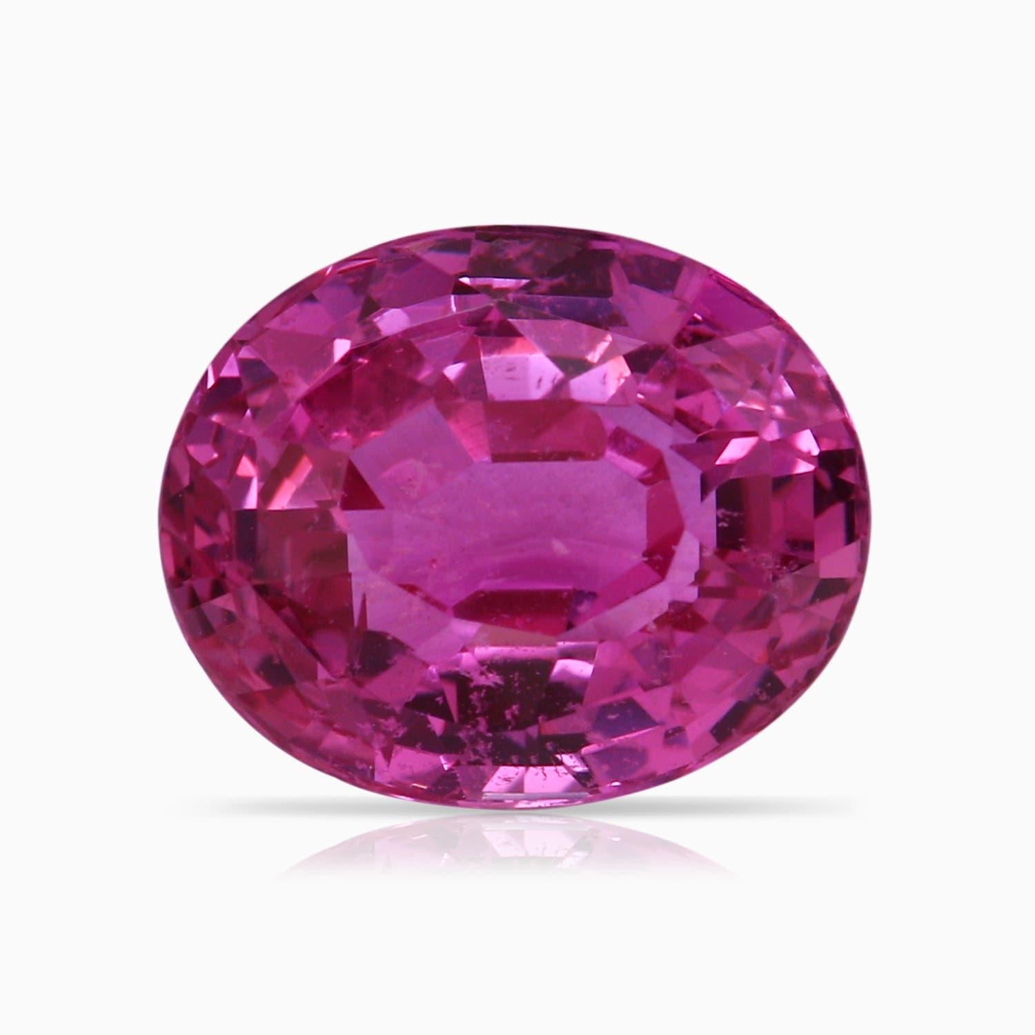 ANGARA Claw-Set GIA Certified Oval Pink Sapphire Ring in Rose Gold with Diamonds 6