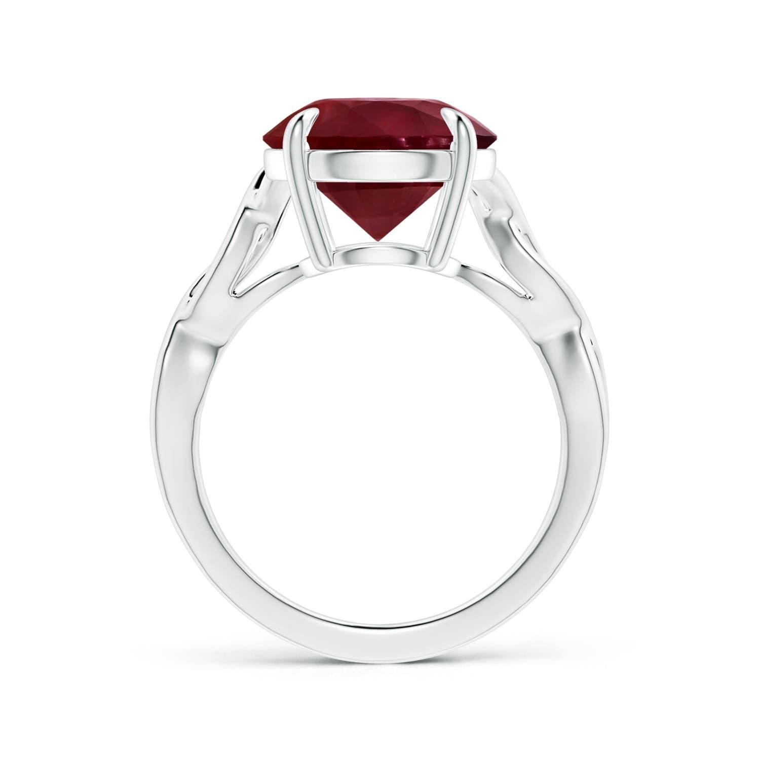 For Sale:  ANGARA Claw-Set GIA Certified Ruby Solitaire Ring in Platinum with Twisted Shank 2