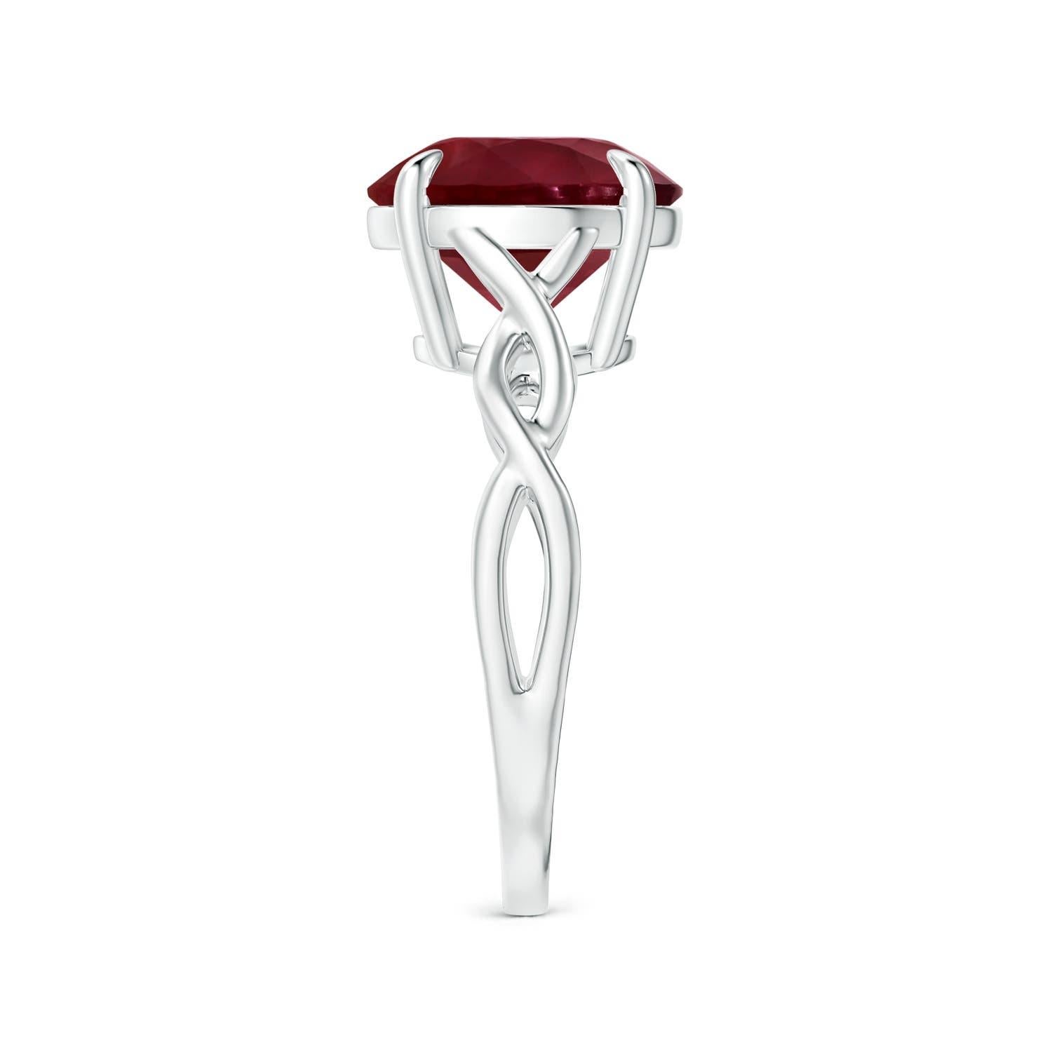 For Sale:  ANGARA Claw-Set GIA Certified Ruby Solitaire Ring in Platinum with Twisted Shank 4