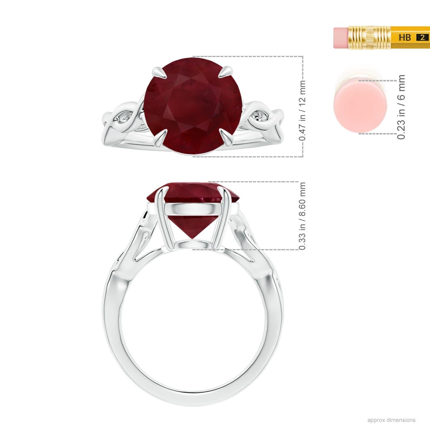 For Sale:  ANGARA Claw-Set GIA Certified Ruby Solitaire Ring in Platinum with Twisted Shank 5
