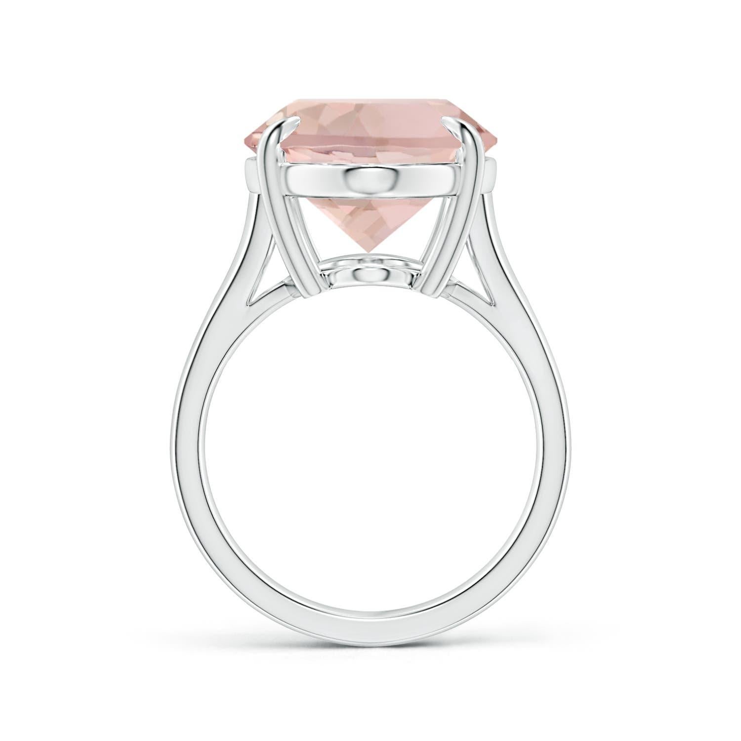 For Sale:  ANGARA Claw-Set GIA Certified Solitaire Morganite Split Shank Ring in Platinum 2