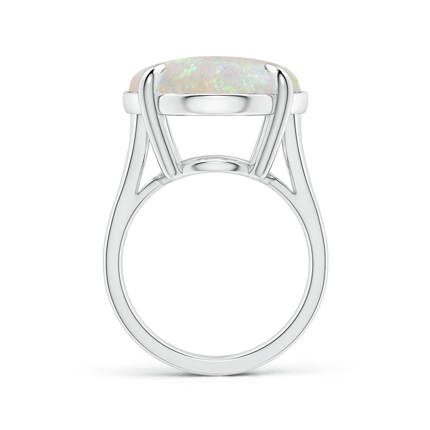For Sale:  ANGARA Claw-Set GIA Certified Solitaire Opal Ring in Platinum with Split Shank 2
