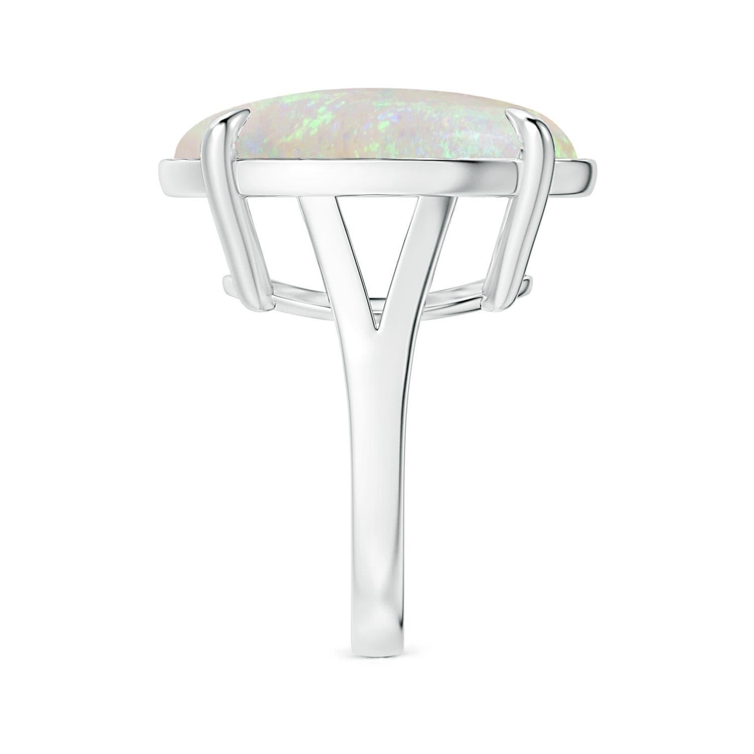 ANGARA Claw-Set GIA Certified Solitaire Opal Ring in Platinum with Split Shank 4