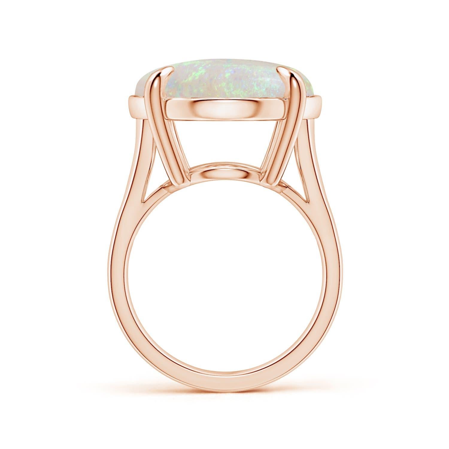 ANGARA Claw-Set GIA Certified Solitaire Opal Ring in Rose Gold with Split Shank 2