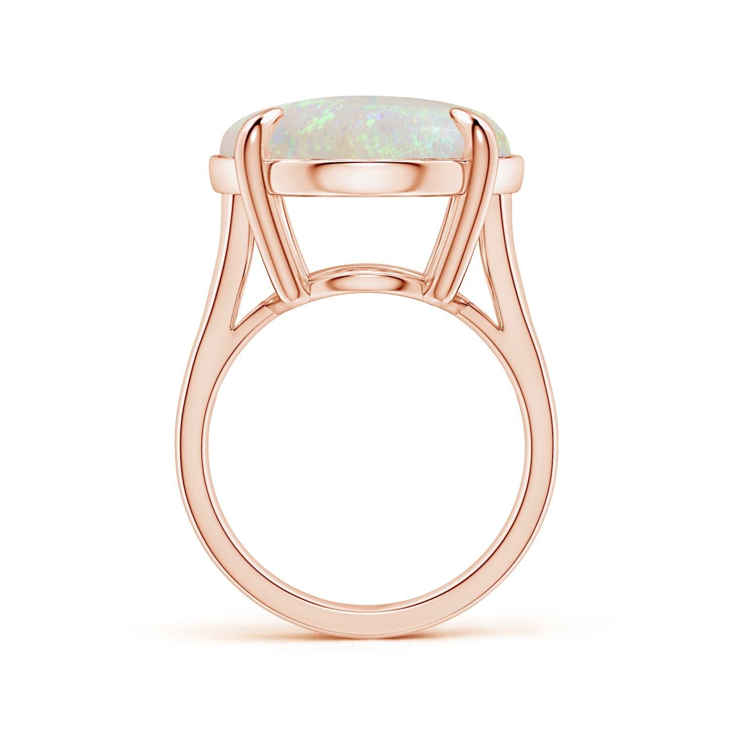 For Sale:  Angara Claw-Set Gia Certified Solitaire Opal Ring in Rose Gold with Split Shank 2