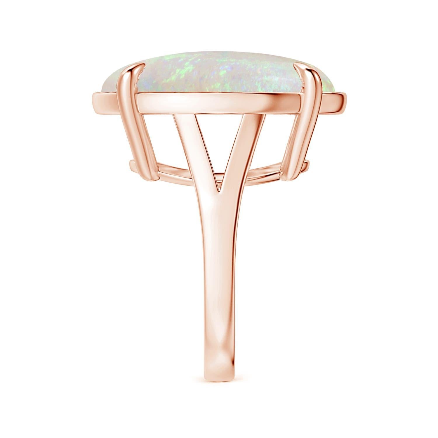 For Sale:  Angara Claw-Set Gia Certified Solitaire Opal Ring in Rose Gold with Split Shank 4