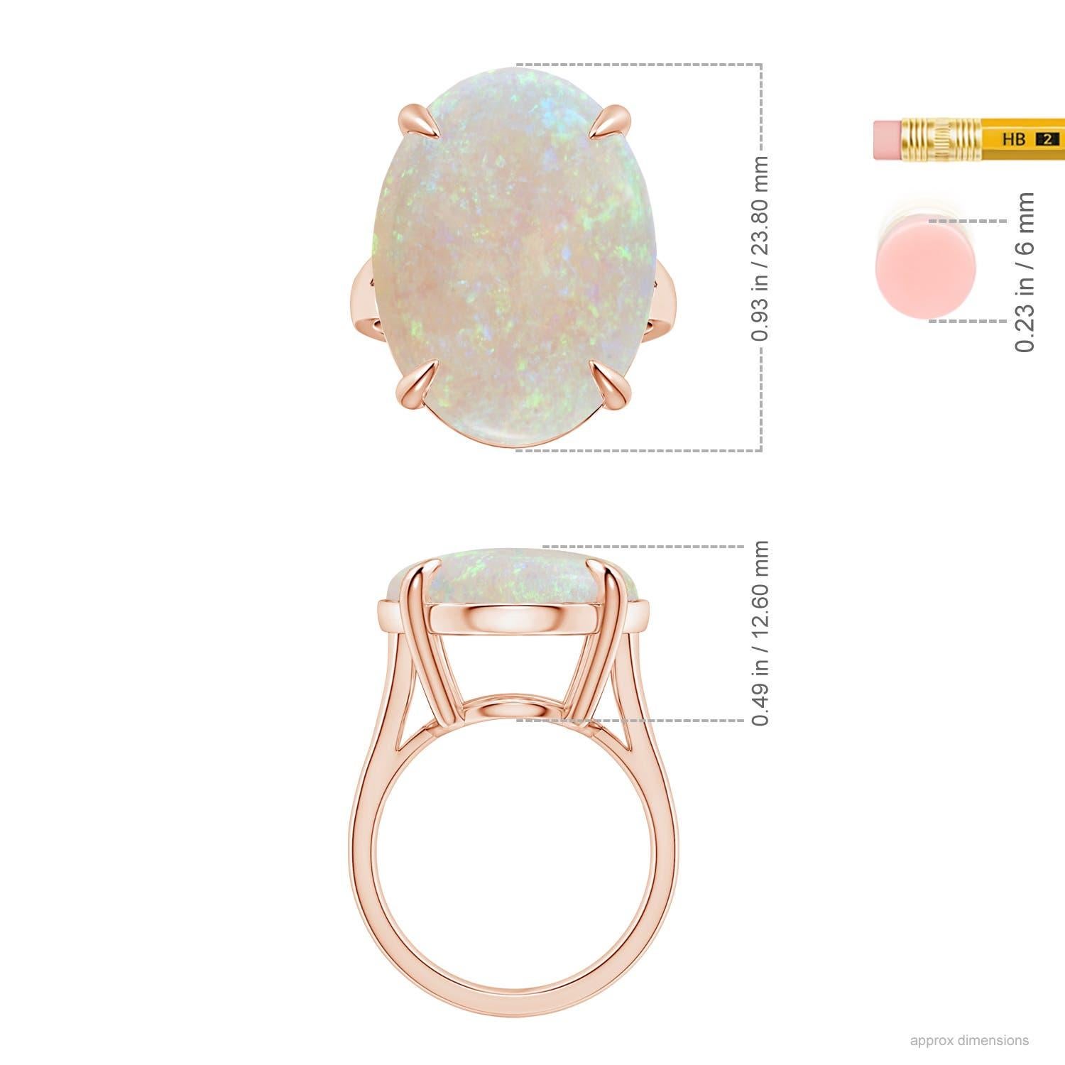 For Sale:  Angara Claw-Set Gia Certified Solitaire Opal Ring in Rose Gold with Split Shank 5