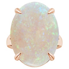 ANGARA Claw-Set GIA Certified Solitaire Opal Ring in Rose Gold with Split Shank