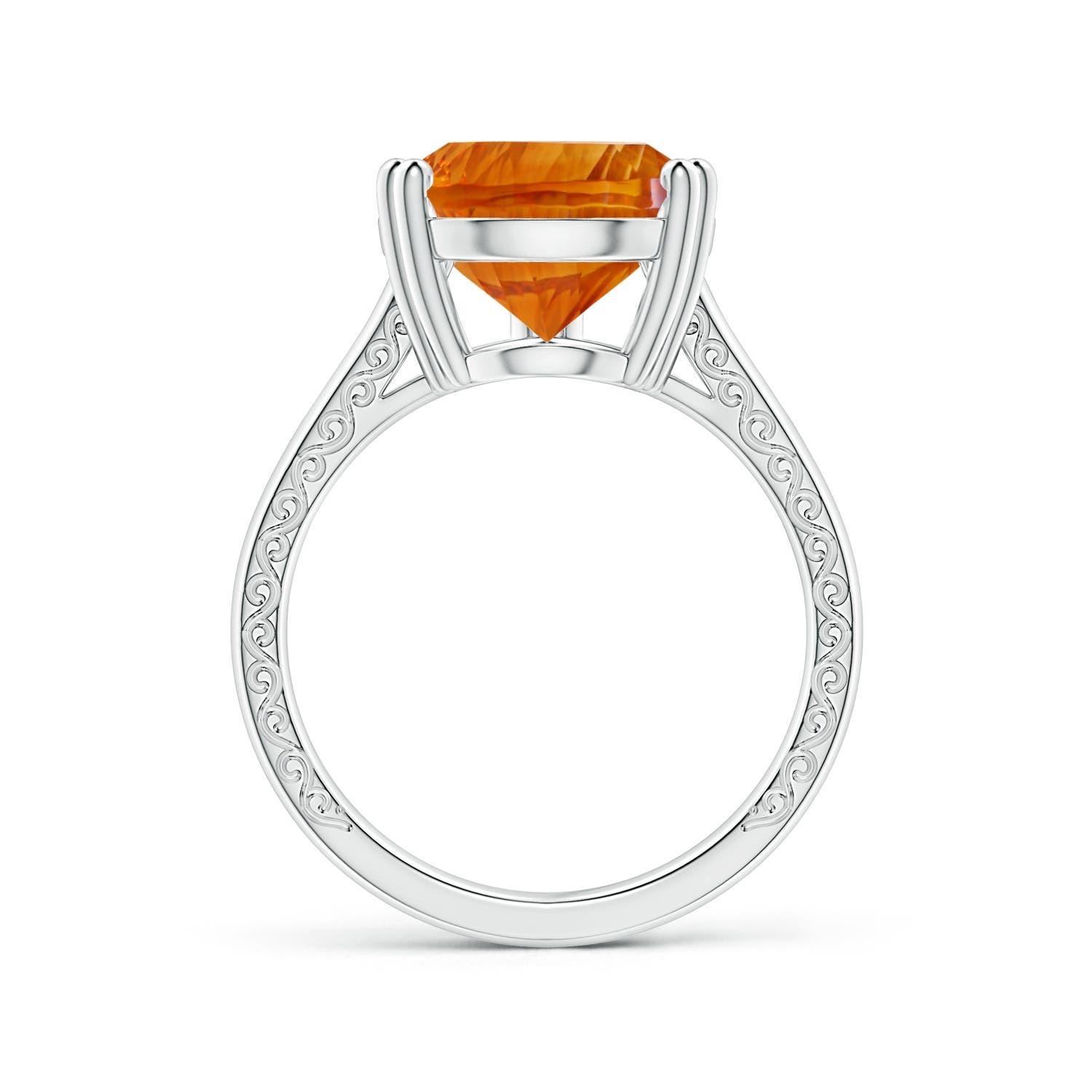ANGARA GIA Certified Pear-Shaped Double Prong-Set Citrine Ring in 14K White Gold 2