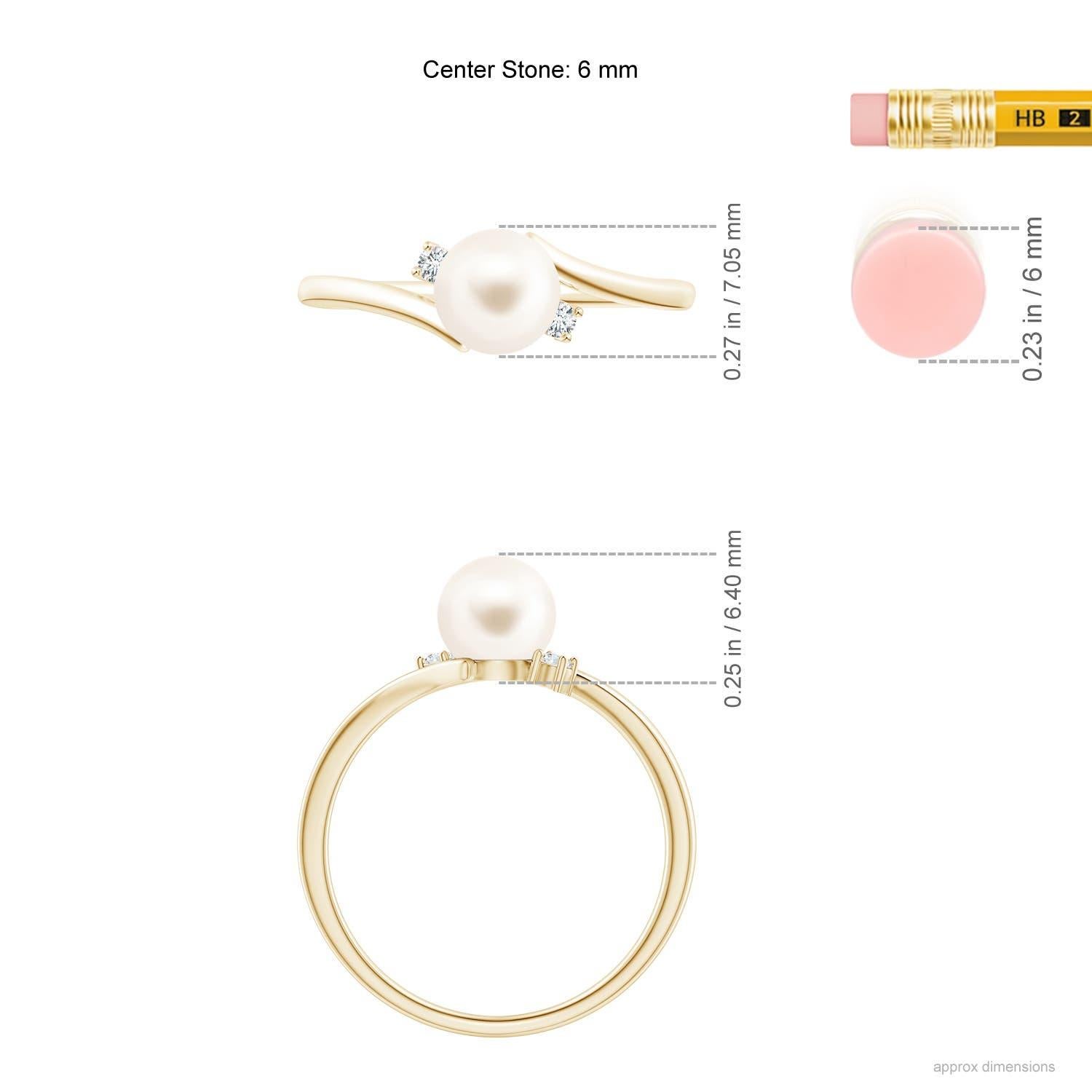 Bague de fiançailles en or massif 14K avec perles de culture d'eau douce Angara Bypass Pour femmes en vente
