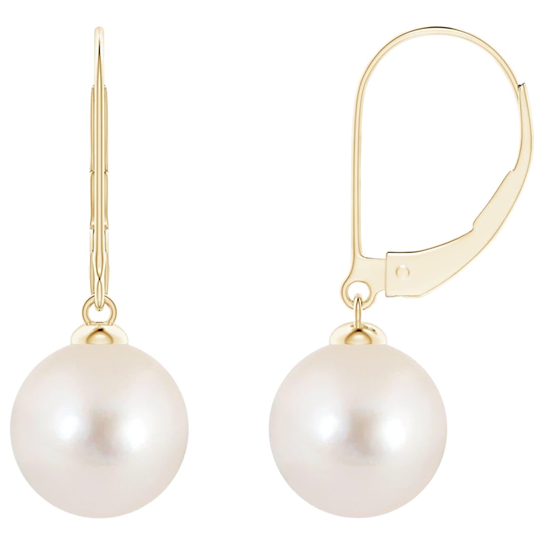 Orecchini di perle coltivate d'acqua dolce Angara con chiusura a leva in oro massiccio 14K