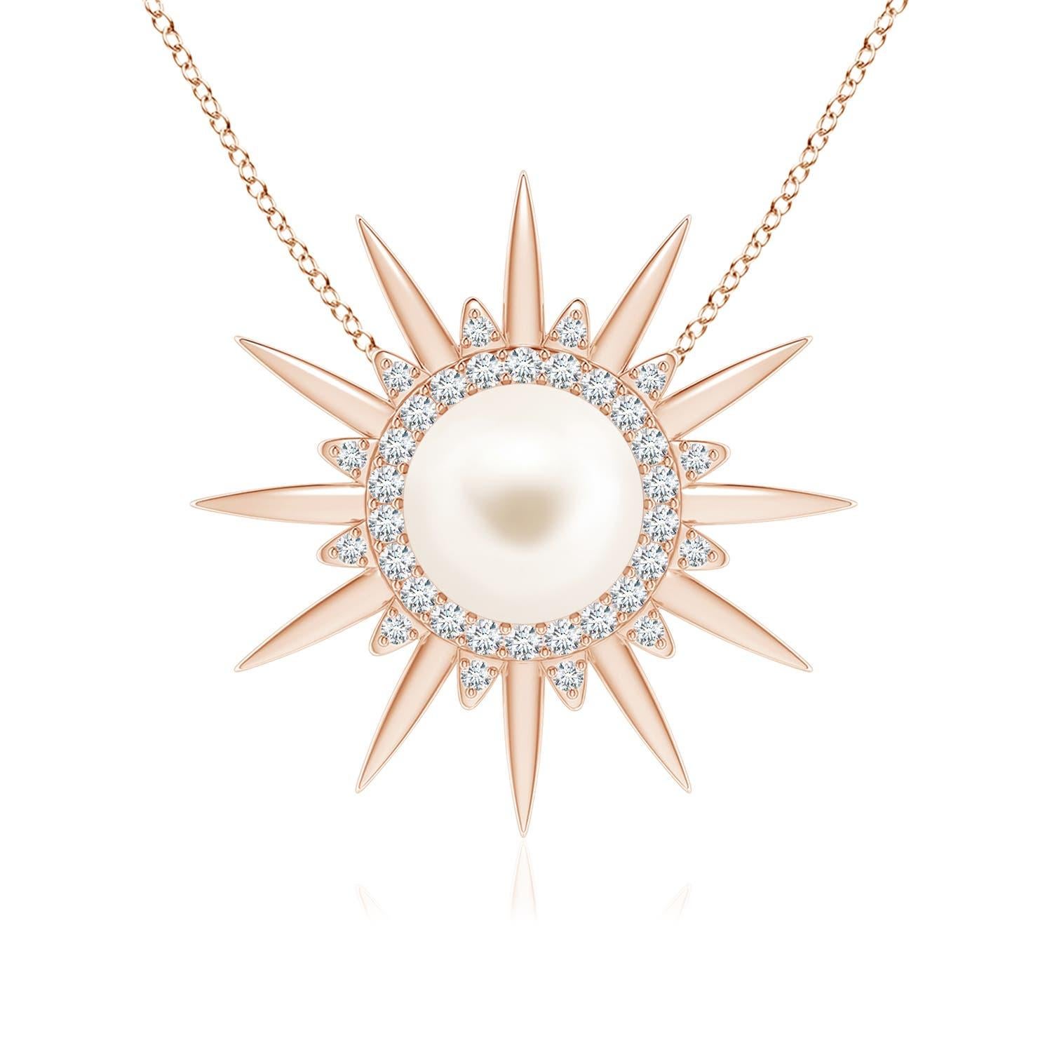Angara Freshwater Cultured Pearl Gemini Multi-Wear Starburst Pendant in 14K Gold For Sale 2
