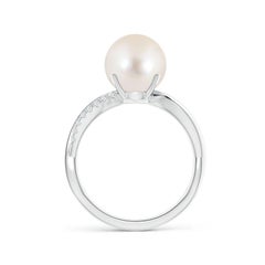 Angara Freshwater Cultured Pearl Infinity Ring in 14K Solid Gold for Women