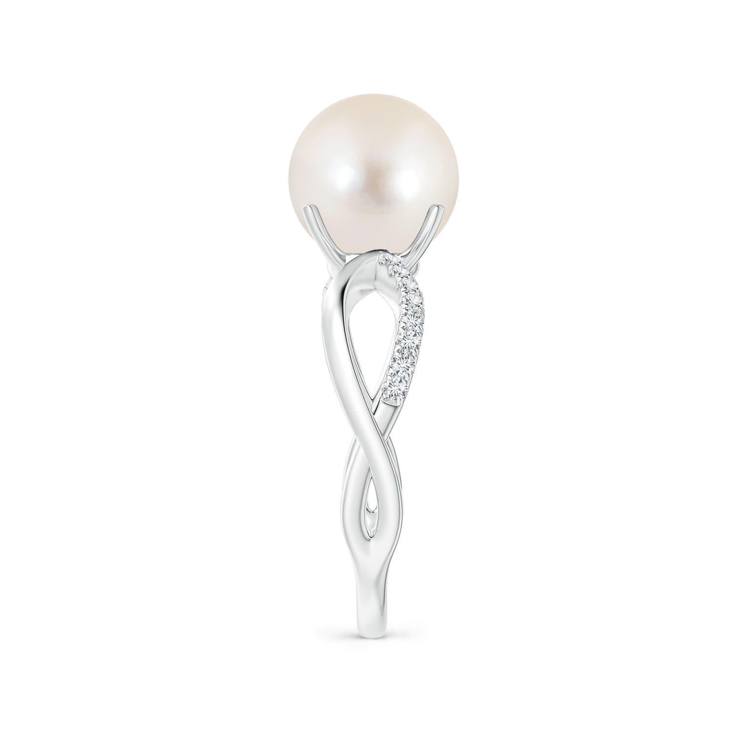 Angara Freshwater Cultured Pearl Infinity Ring in 14K Solid Gold for Women In New Condition For Sale In Los Angeles, CA