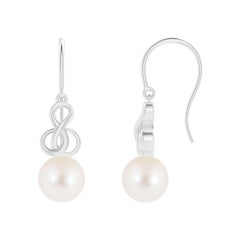 Angara Freshwater Cultured Pearl Intertwined Infinity Earrings in 14K Solid Gold