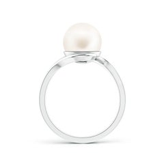 Anello bypass solitario con perla d'acqua dolce di Angara in oro massiccio 14 carati