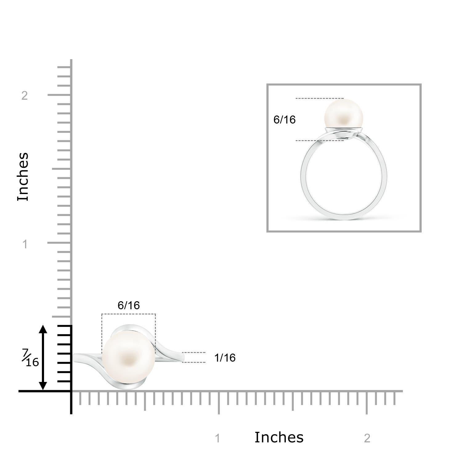 Angara Süßwasser-Zuchtperle Solitär Bypass Ring in 14K massivem Gold Damen im Angebot
