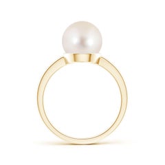 Angara Freshwater Cultured Pearl Solitaire Ring in 14K Solid Gold for Women