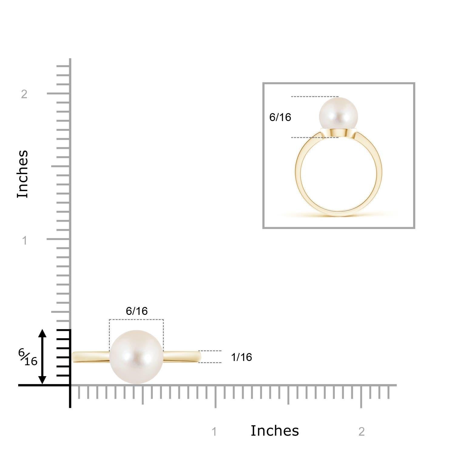 Angara Süßwasser-Zuchtperle Solitär Ring in 14K Solid Gold für Frauen im Angebot 1