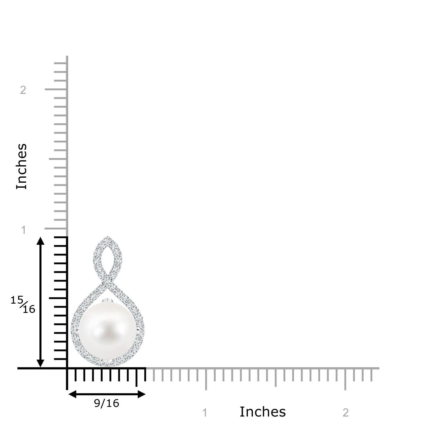 Angara Süßwasserperle und Diamant Unendlichkeit Twist Anhänger in 14K Weißgold (Rundschliff) im Angebot