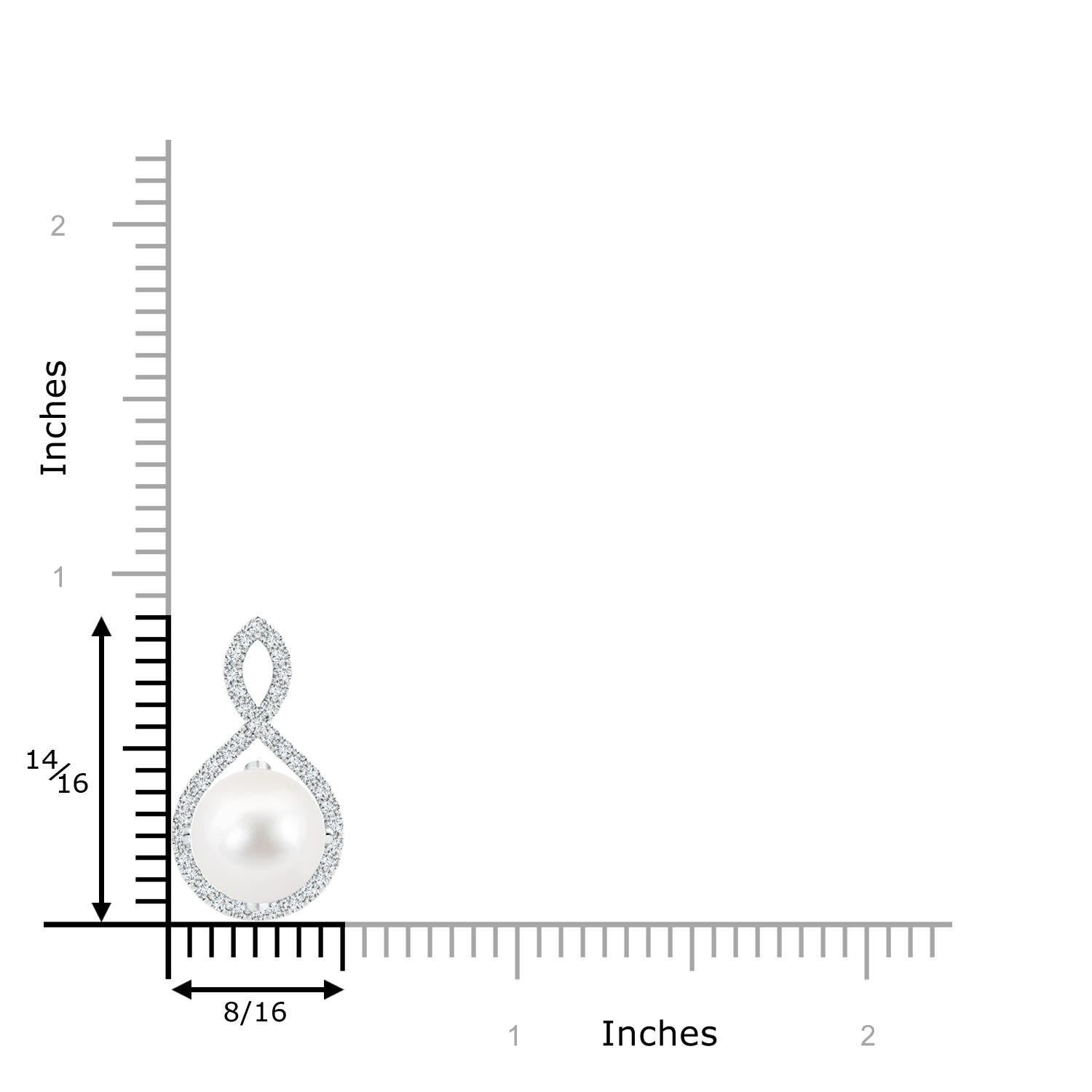 Angara Süßwasserperle und Diamant Unendlichkeit Twist Anhänger in 14K Weißgold (Rundschliff) im Angebot