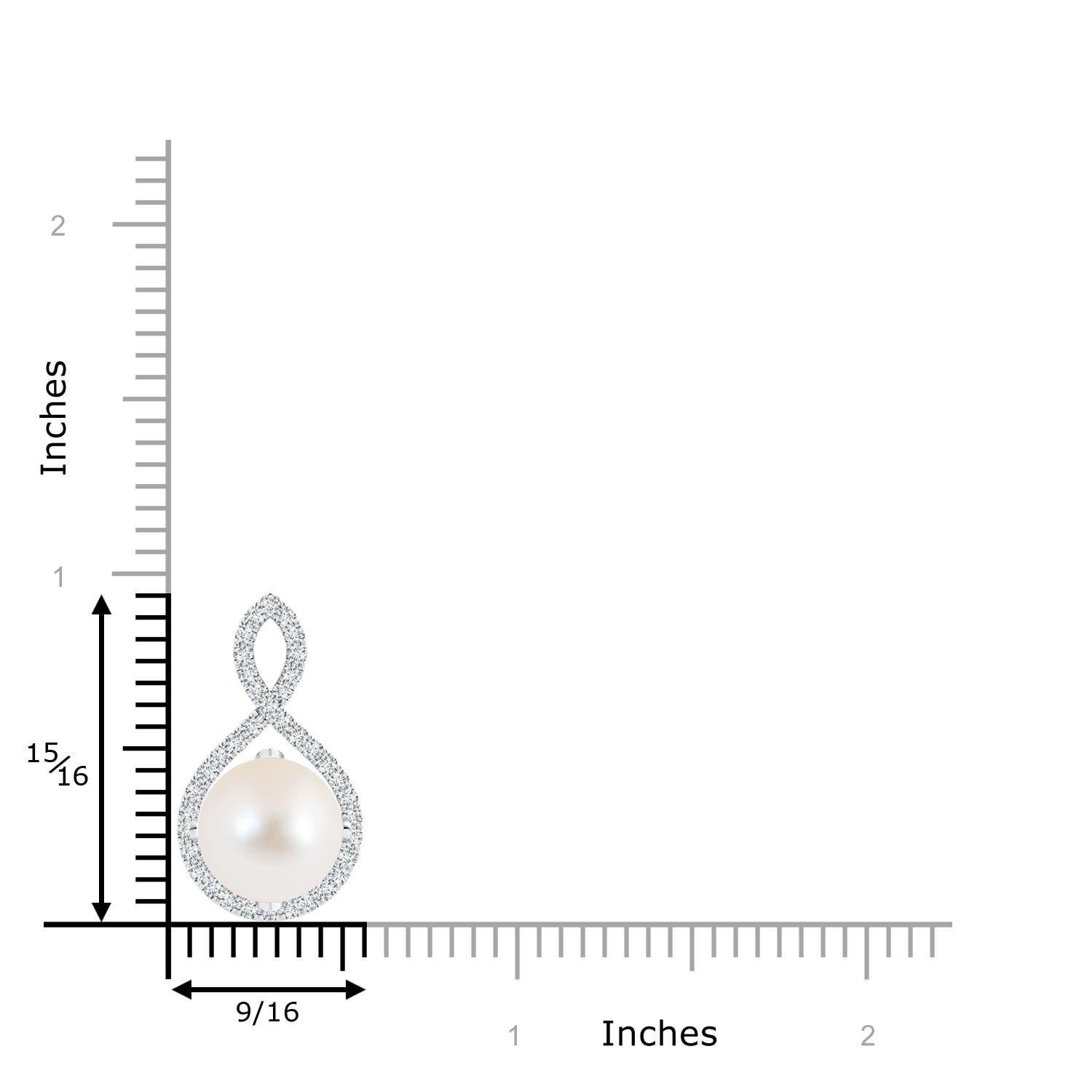 Angara Süßwasserperle und Diamant Unendlichkeit Twist Anhänger in 14K Weißgold (Rundschliff) im Angebot