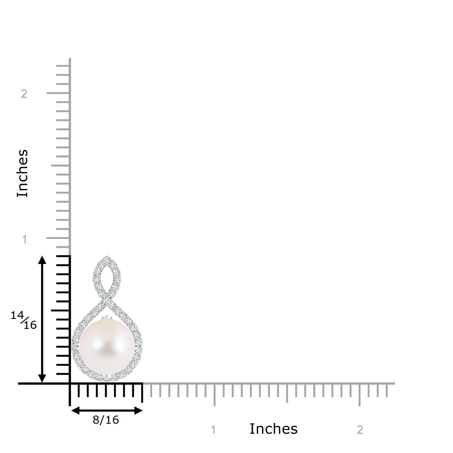 Angara Süßwasserperle und Diamant Infinity Twist Anhänger in Sterling Silber (Rundschliff) im Angebot