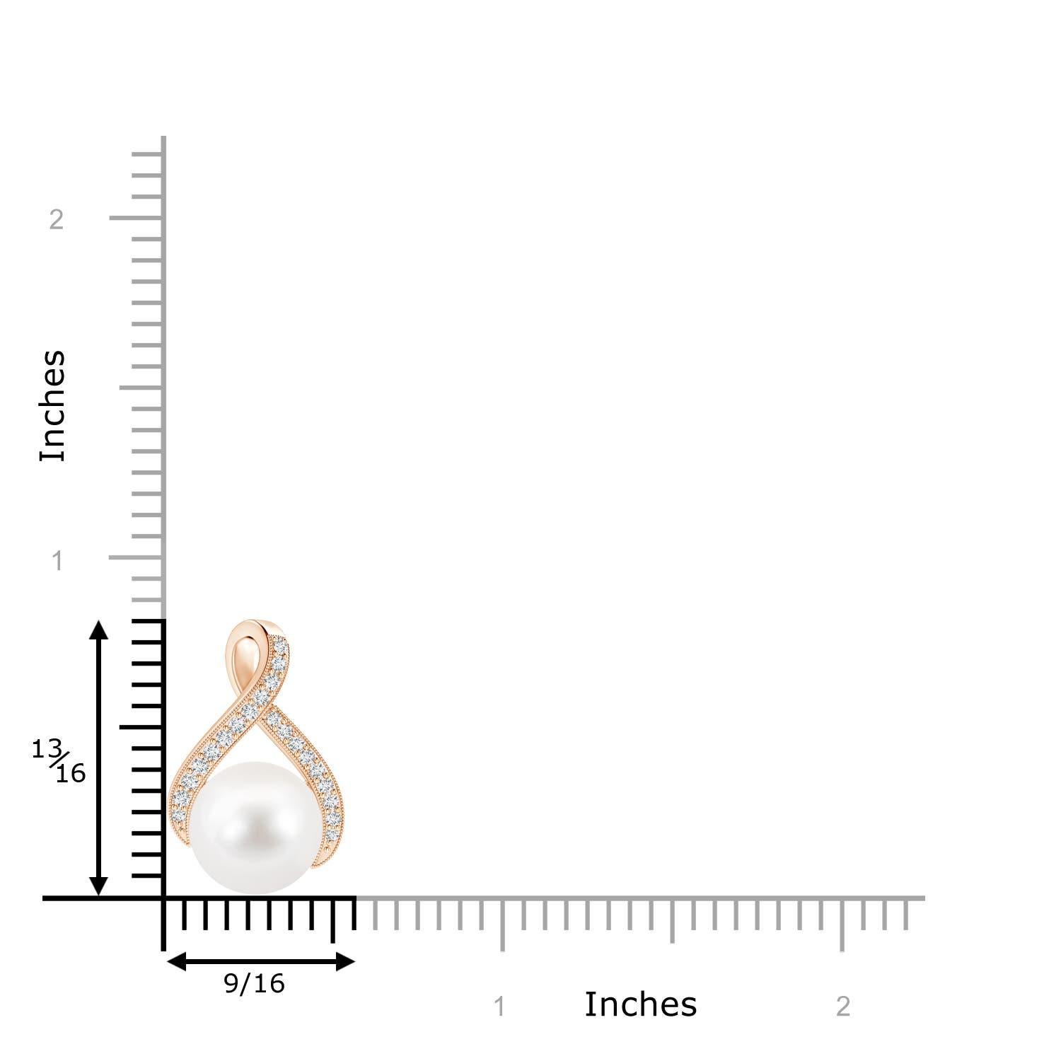 Angara Süßwasserperlen-Anhänger mit Diamanten in 14K Rose Gold (Rundschliff) im Angebot