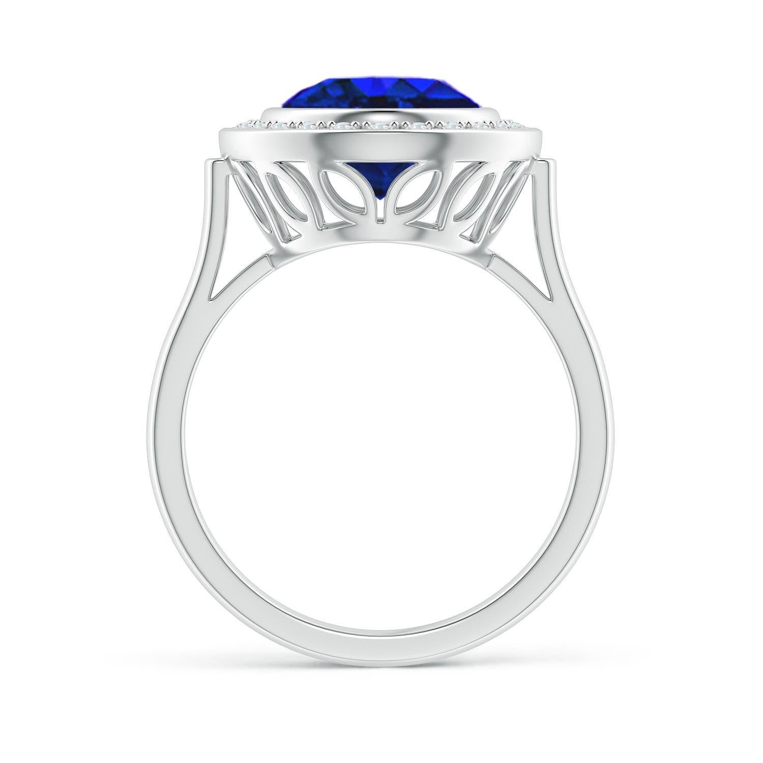For Sale:  Angara GIA Certified & Appraised Natural Tanzanite Halo Ring in White Gold 2
