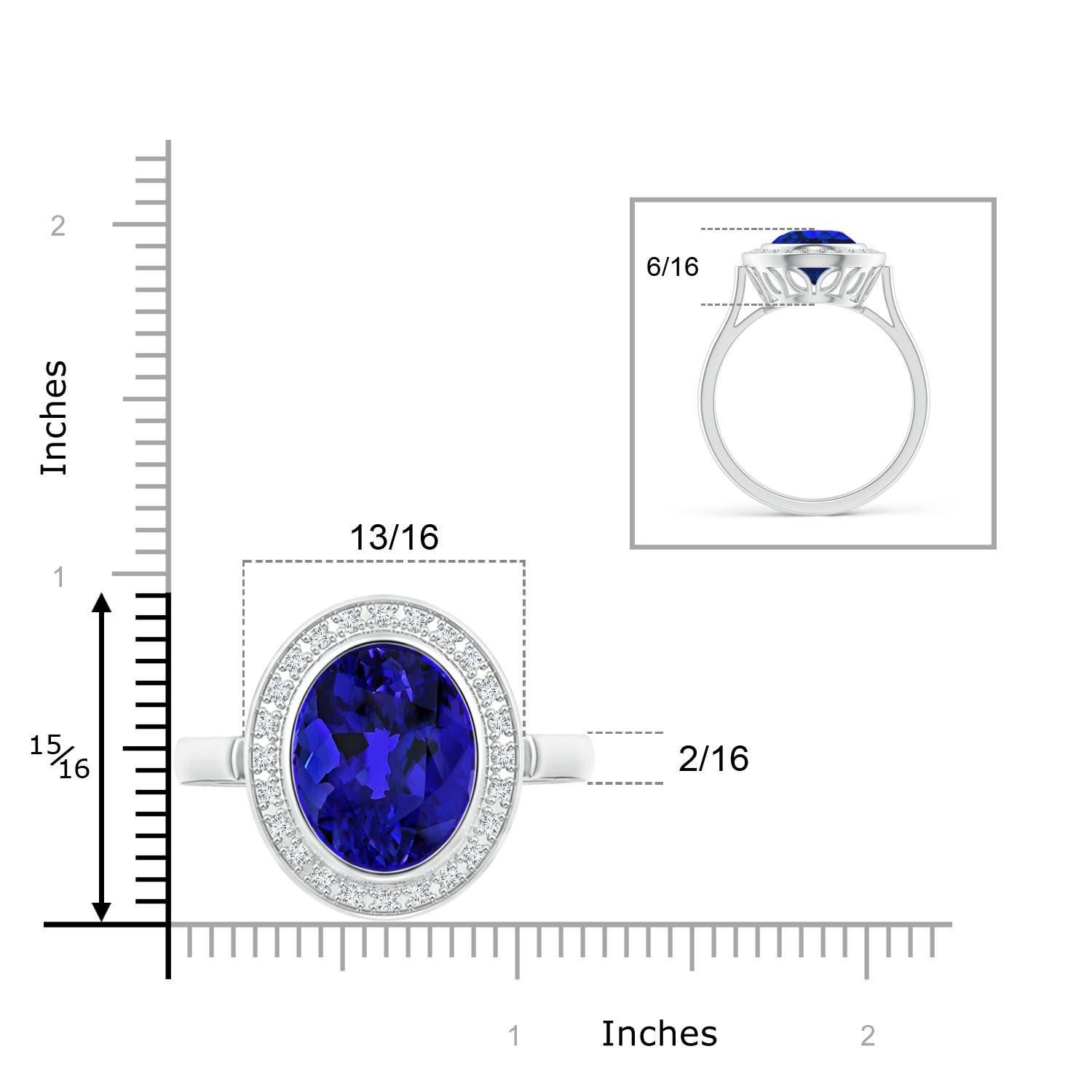 For Sale:  Angara GIA Certified & Appraised Natural Tanzanite Halo Ring in White Gold 6