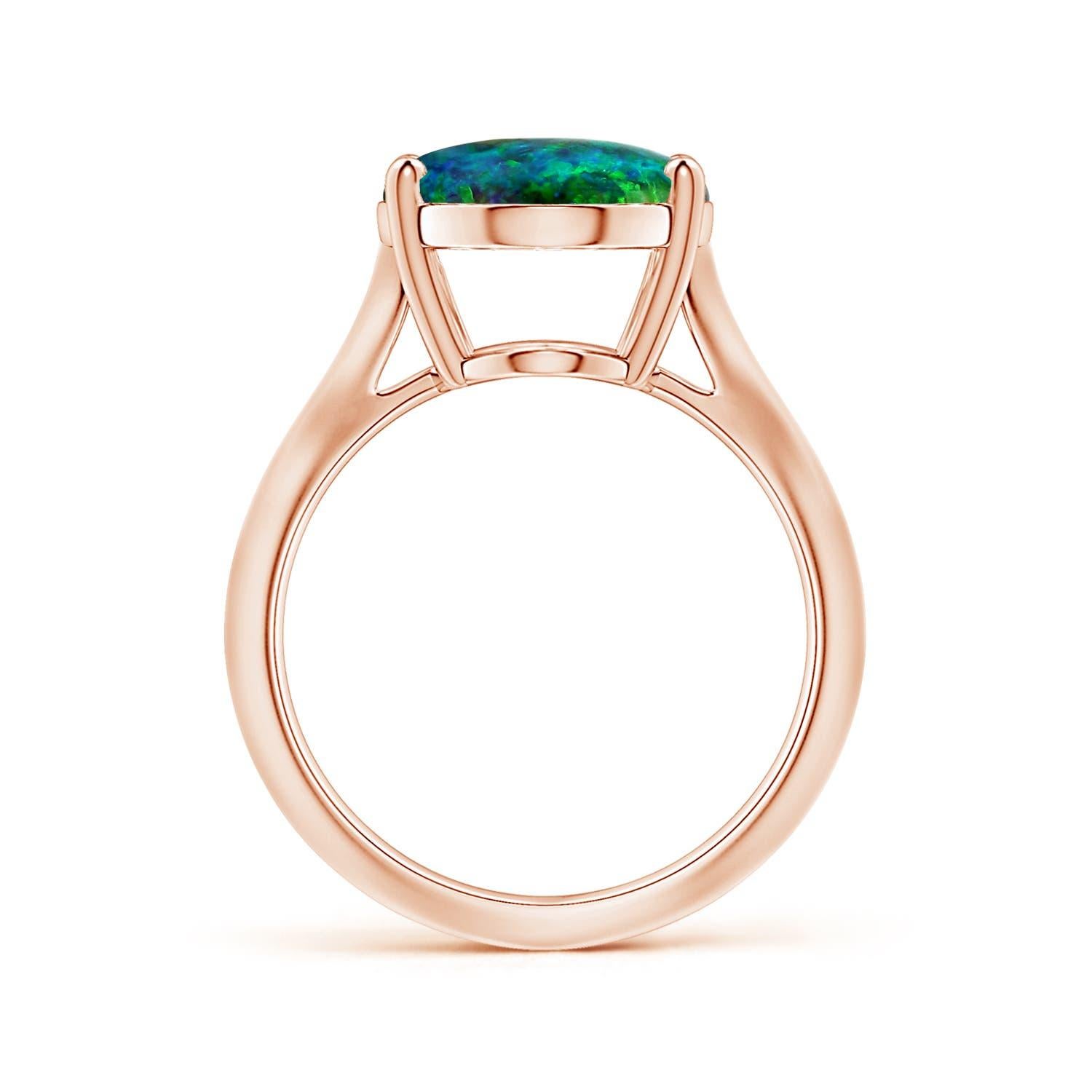 For Sale:  Angara GIA Certified Black Opal Solitaire Ring in Rose Gold with Shank 2