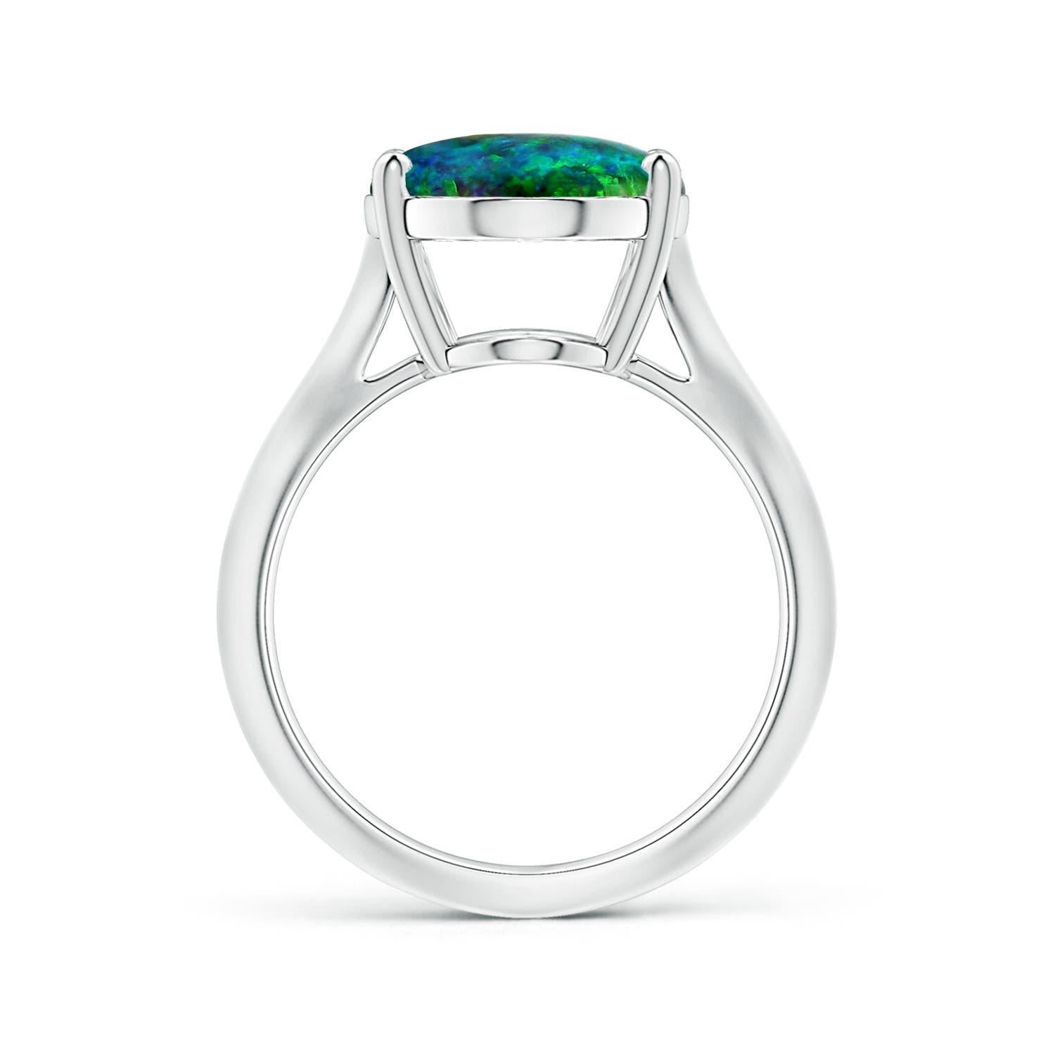 For Sale:  Angara GIA Certified Black Opal Solitaire Ring in White Gold with Shank 2