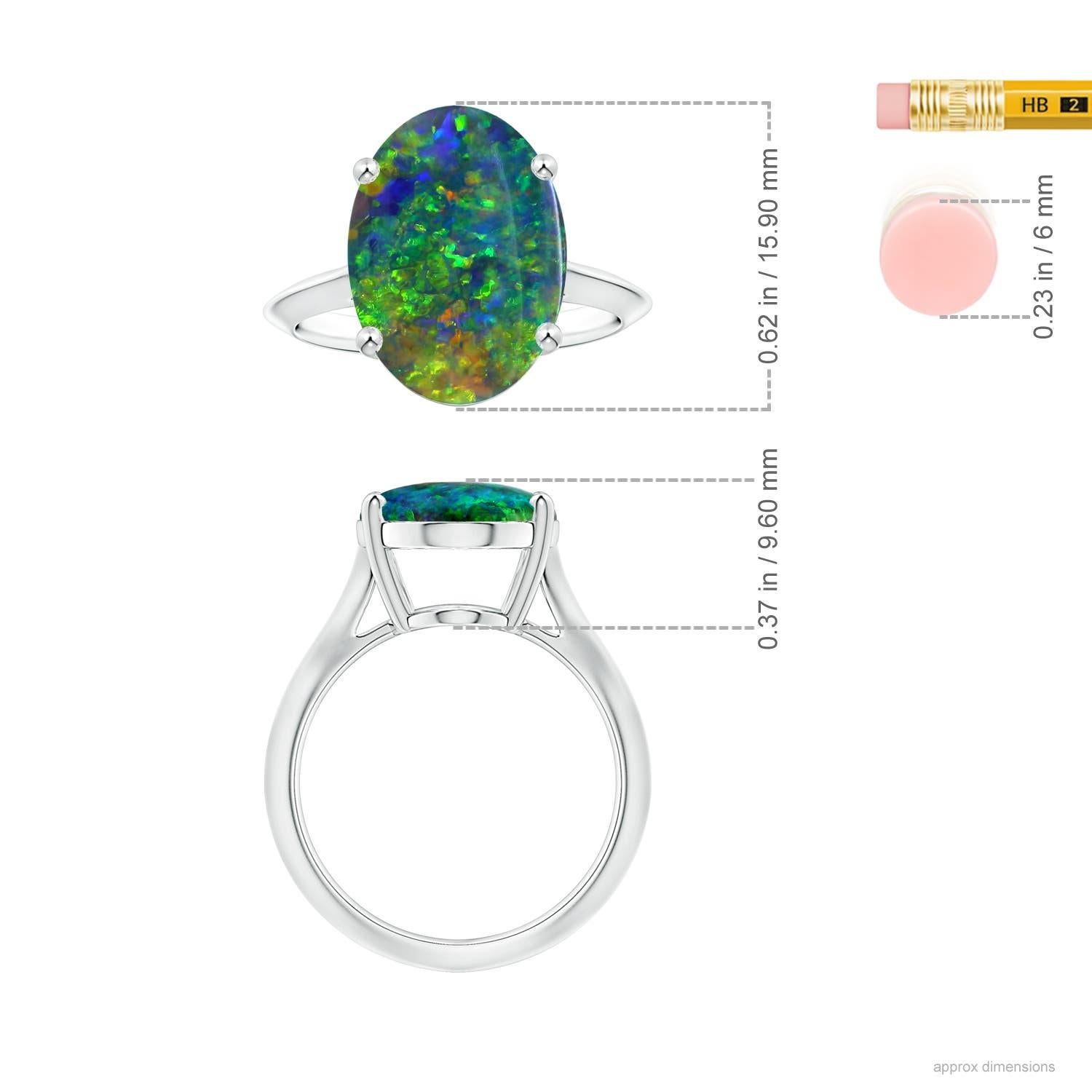 Im Angebot: Angara Solitär-Ring aus Weißgold mit GIA-zertifiziertem schwarzem Opal () 5