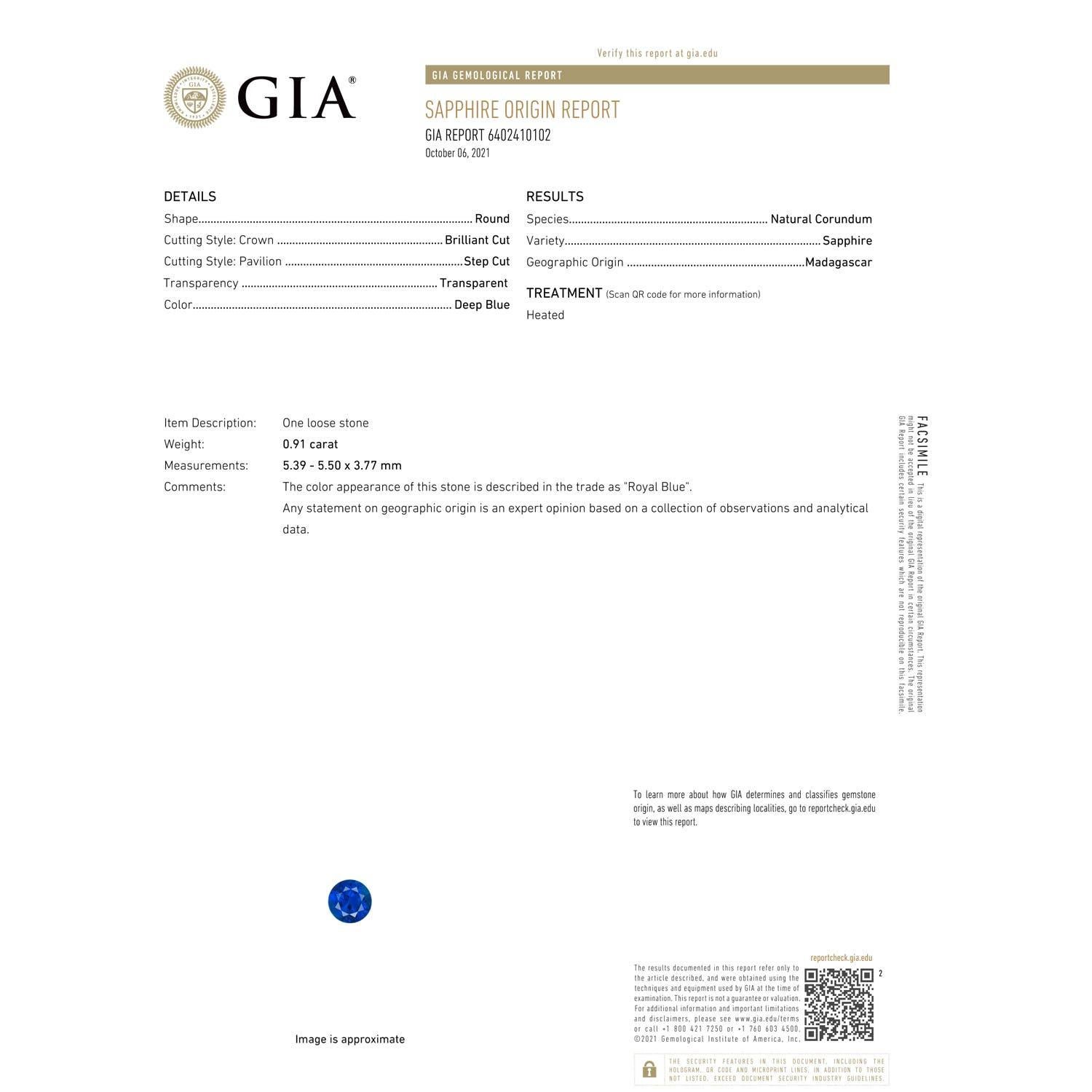 For Sale:  ANGARA GIA Certified Blue Sapphire & Diamond Halo Twist Shank Ring in Platinum 3