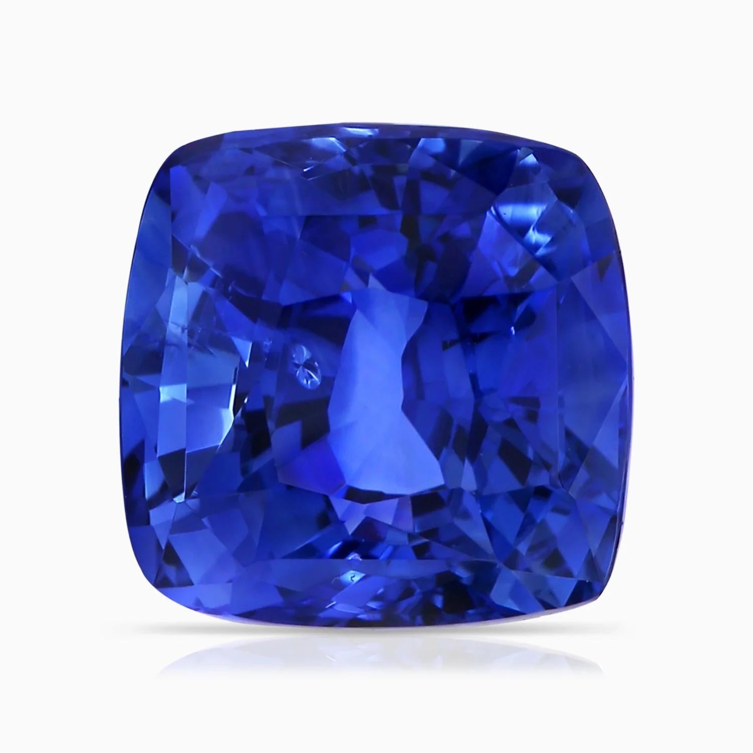 Angara GIA Certified Cushion Blue Sapphire Solitaire Ring in Yellow Gold 6