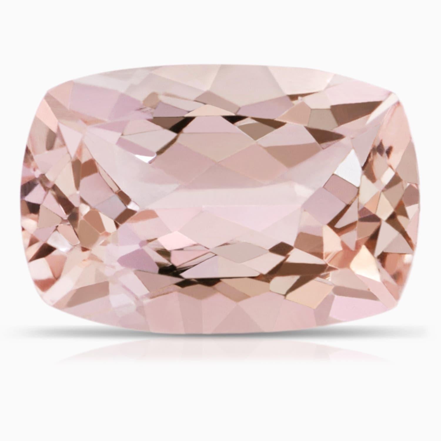For Sale:  ANGARA GIA Certified Cushion Morganite Scroll Ring in Platinum with Diamonds  6