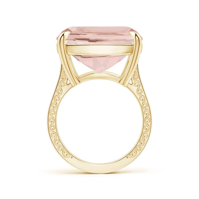 Customizable Angara Gia Certified Cushion Morganite Scroll Ring in ...