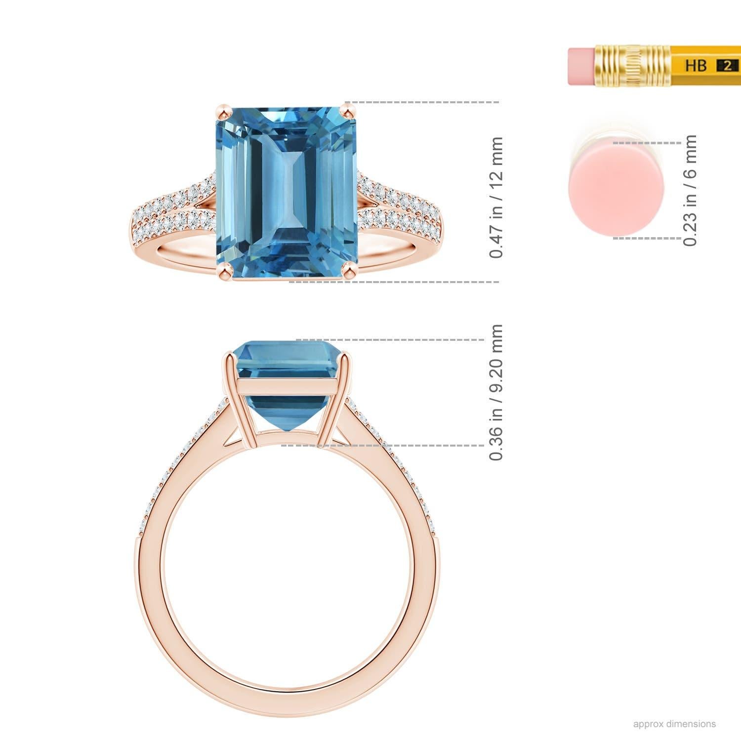 For Sale:  ANGARA GIA Certified 5.04ct Aquamarine Ring in 18K Rose Gold with Diamond 2