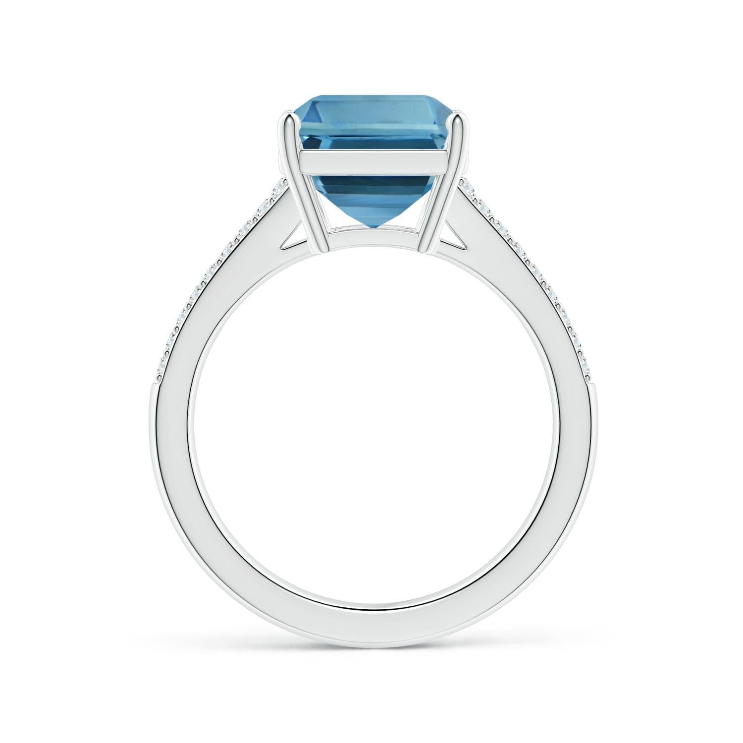 For Sale:  ANGARA GIA Certified 5.04ct Aquamarine Ring in 14K White Gold with Diamonds 3