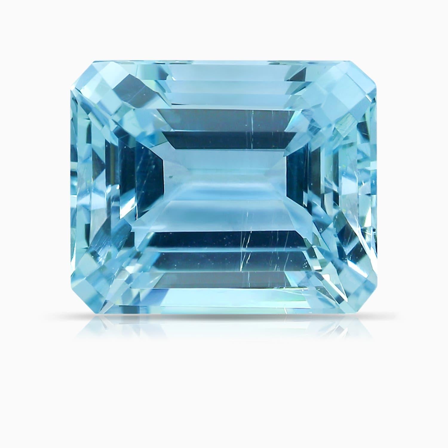 For Sale:  ANGARA GIA Certified Emerald-Cut 4.71ct Aquamarine Ring in 14K White Gold  5