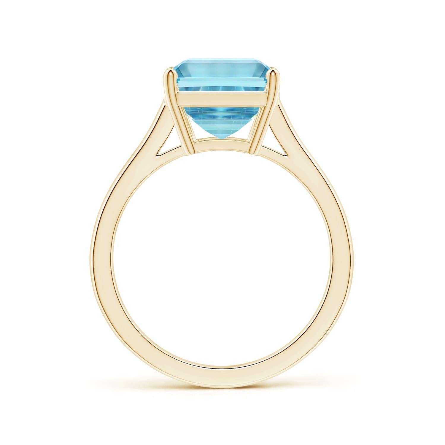 For Sale:  ANGARA GIA Certified Emerald-Cut 4.71ct Aquamarine Ring in 14K Yellow Gold  3