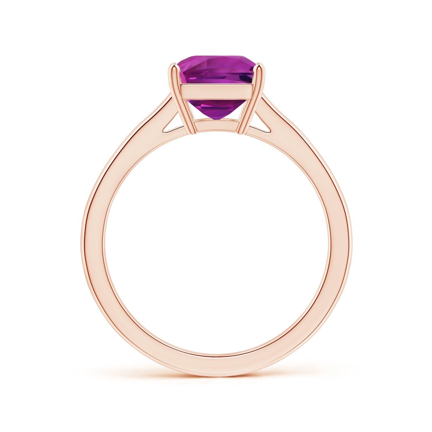 Im Angebot: ANGARA Solitär-Ring aus Roségold mit GIA-zertifiziertem rosa Saphir im Smaragdschliff () 2