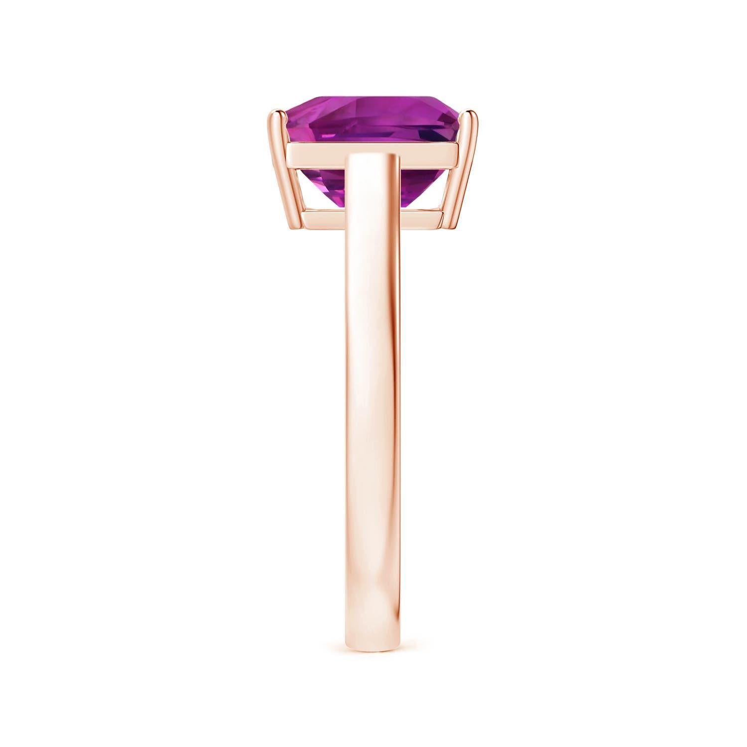 ANGARA GIA Certified Emerald-Cut Pink Sapphire Solitaire Ring in Rose Gold 4