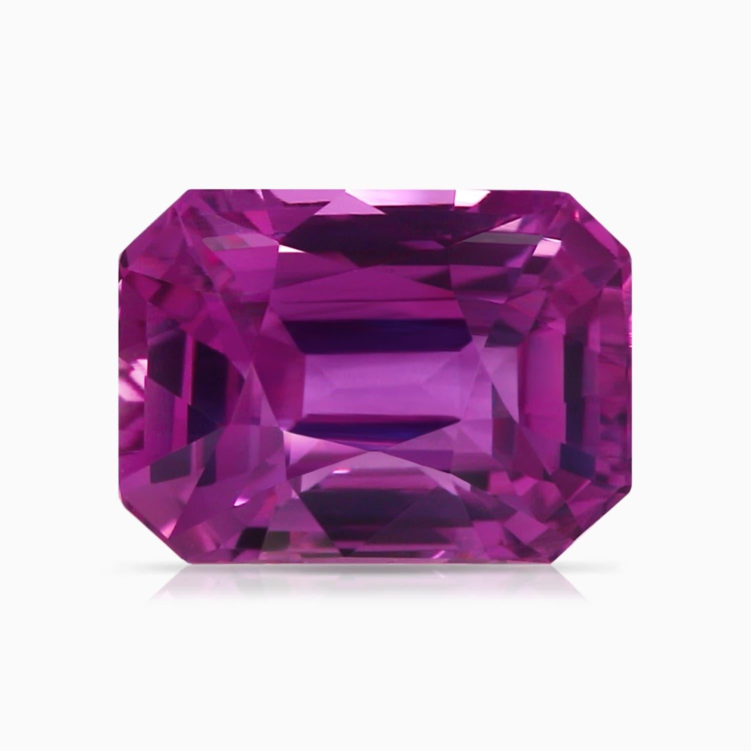 ANGARA GIA Certified Emerald-Cut Pink Sapphire Solitaire Ring in Rose Gold 6