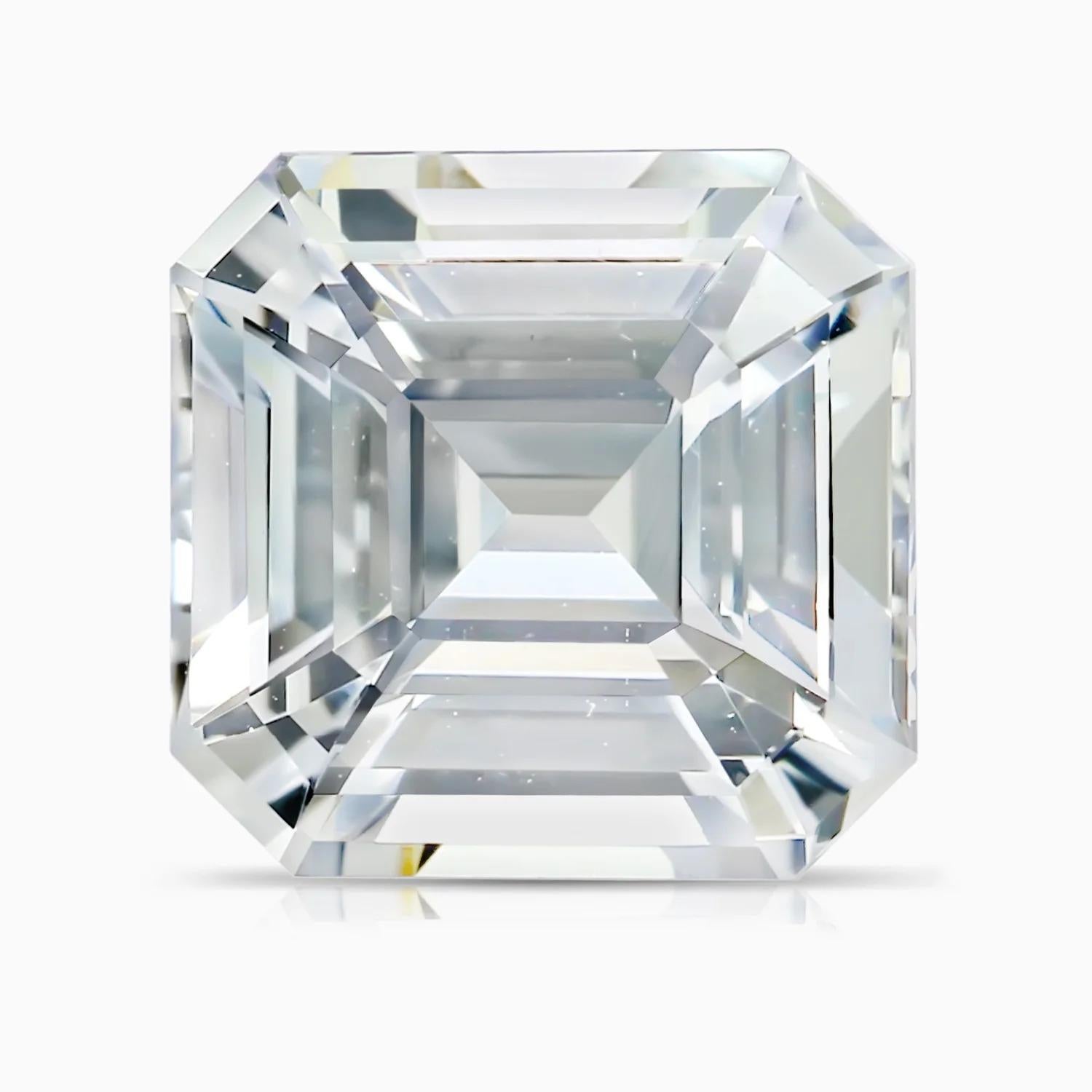 For Sale:  Angara Gia Certified Emerald-Cut White Sapphire Twist Shank Ring in Platinum 6