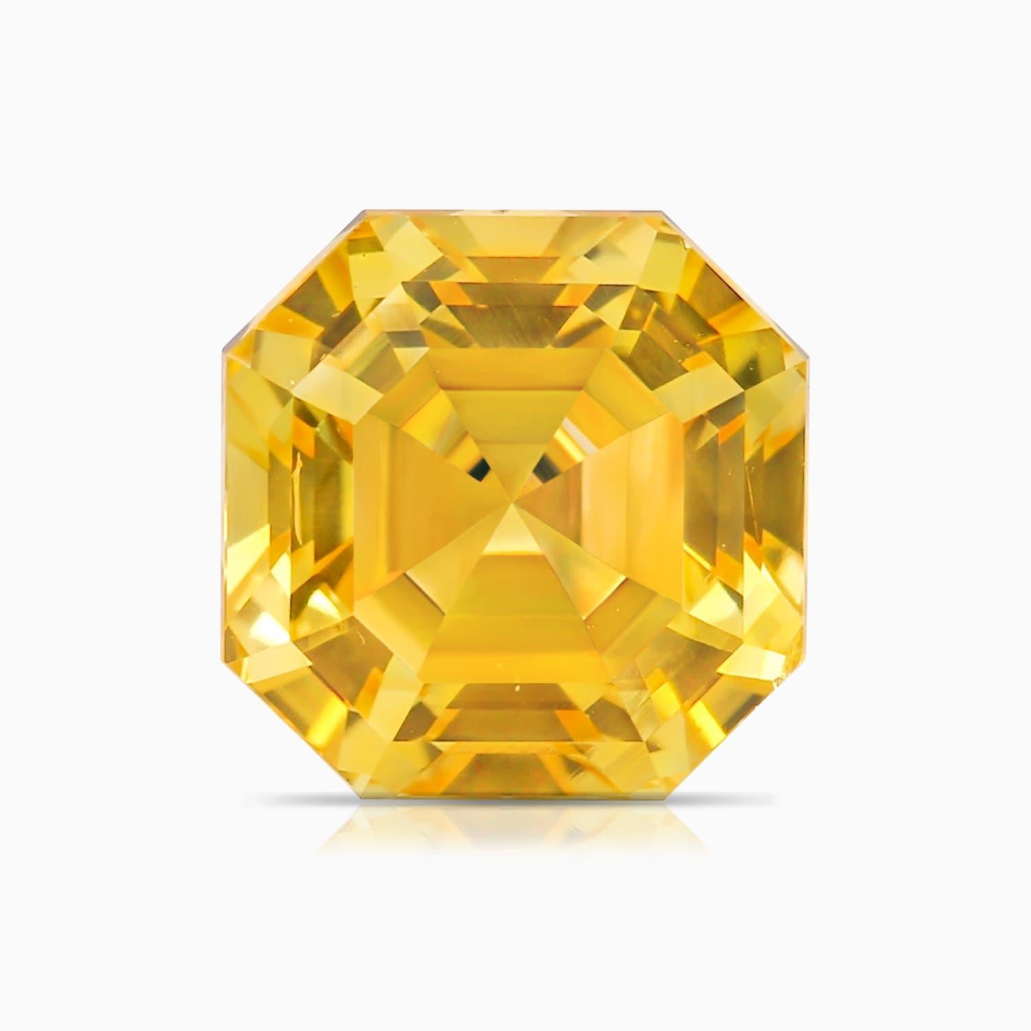 For Sale:  Angara Gia Certified Emerald-Cut Yellow Sapphire & Diamond Ring in Platinum 6