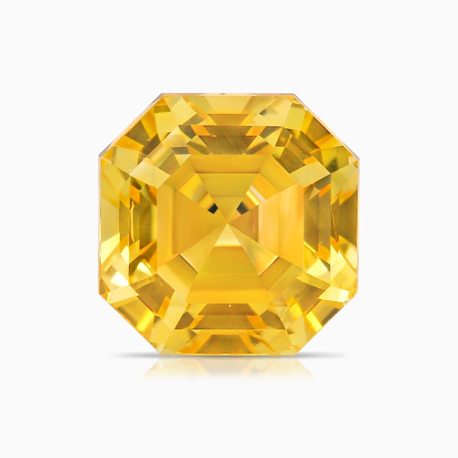 For Sale:  Angara Gia Certified Emerald-Cut Yellow Sapphire Diamond Ring in White Gold 6
