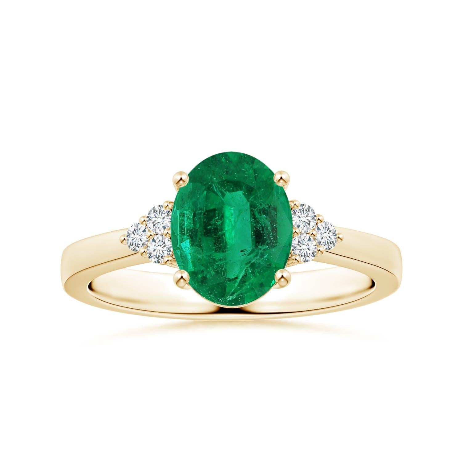 Customizable ANGARA GIA Certified Emerald Ring in Yellow Gold with ...