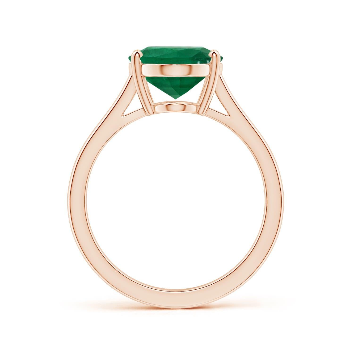 For Sale:  ANGARA GIA Certified Emerald Solitaire Ring in Rose Gold 2