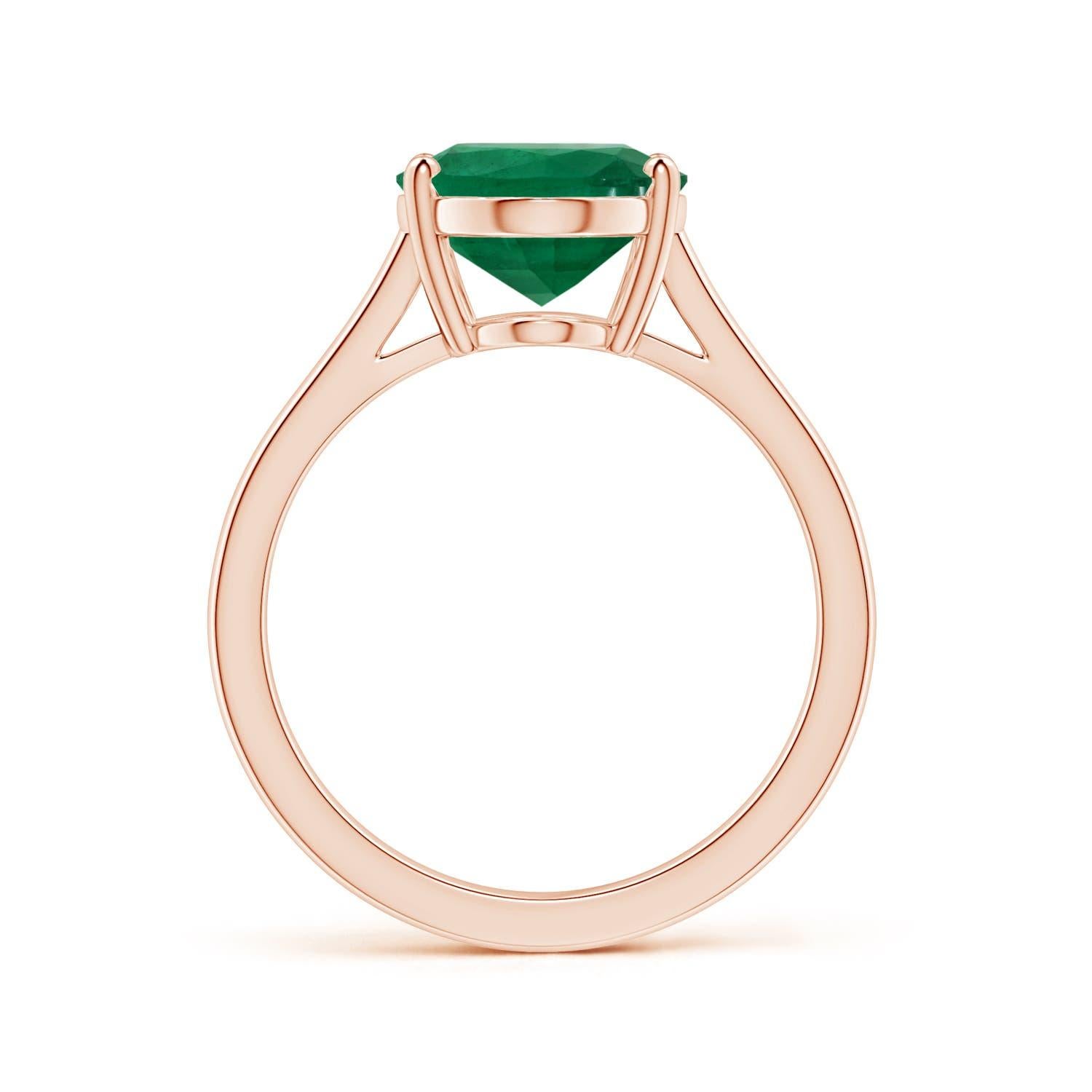 Im Angebot: ANGARA Solitär-Ring aus Roségold mit GIA-zertifiziertem Smaragd () 2